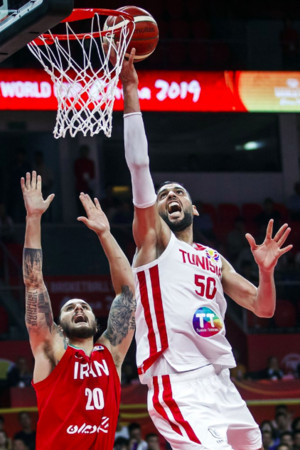 ▲2019年FIBA世籃賽，梅傑里（Salah Mejri），突尼西亞歷史首勝。（圖／FIBA）