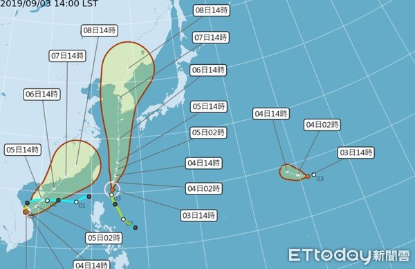 ▲▼颱風位置。（圖／氣象局）