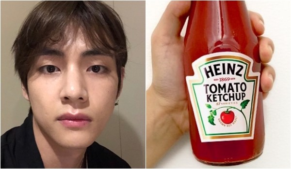 ▲V在影片裡提到番茄醬，竟引來品牌「Heinz Ketchup」回應。（圖／翻攝推特／@BTS_twt、@HeinzKetchup_US）