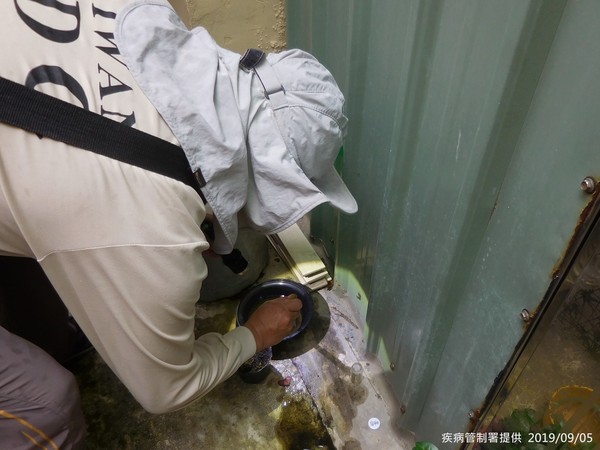 ▲疾管署防疫人員於台南市安南區執行孳生源查核。（圖／疾管署提供）