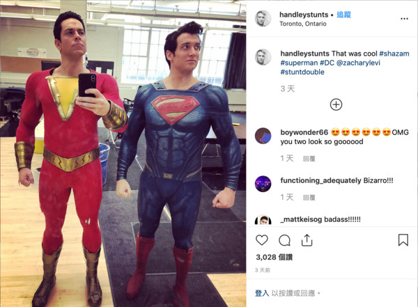 ▲▼《沙贊！》超人由特技演員Ryan Handley演出。（圖／翻攝自Instagram／Ryan Handley）