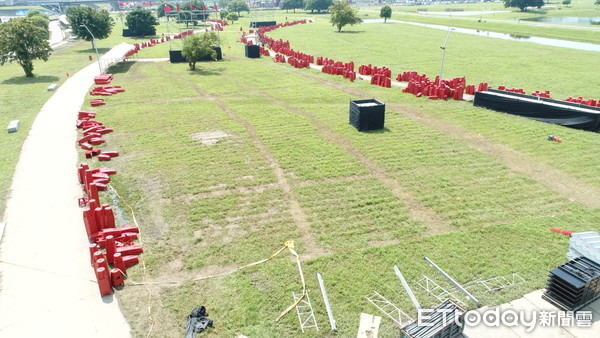 ▲▼ 三重水漾公園韓國瑜造勢後空拍。（圖／記者林振民攝）