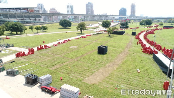 ▲▼ 三重水漾公園韓國瑜造勢後空拍。（圖／記者林振民攝）