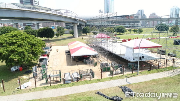 ▲▼ 三重水漾公園韓國瑜造勢後空拍。（圖／記者林振民攝）