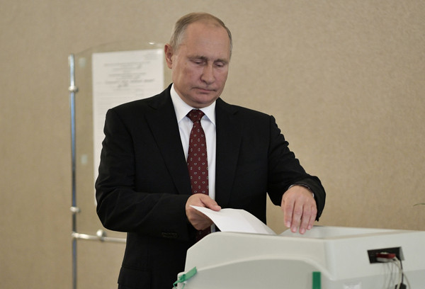 ▲▼俄羅斯總統普丁8日投票，莫斯科議會選舉。（圖／路透）