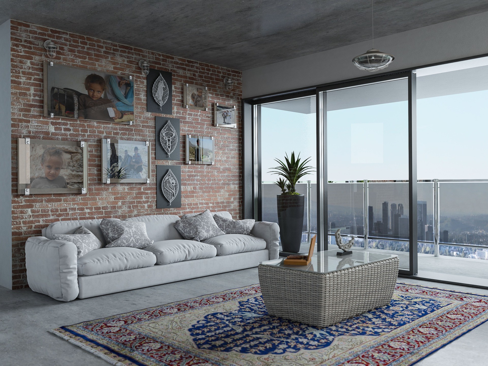 ▲▼客廳,落地窗,地毯,沙發。（圖／pixabay）