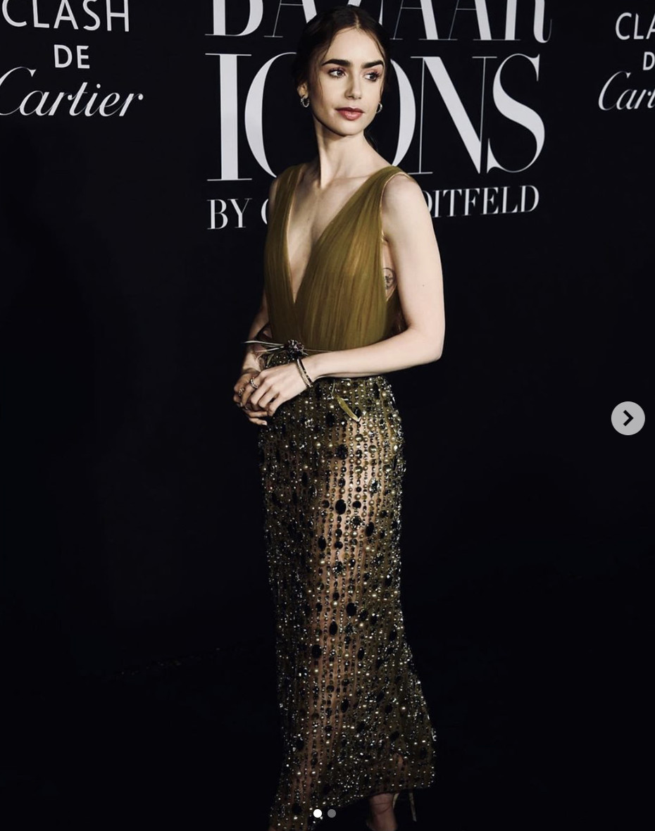 ▲﻿﻿Harper`s Bazaar ICONS。（圖／翻攝自IG@lilyjcollins、品牌提供）