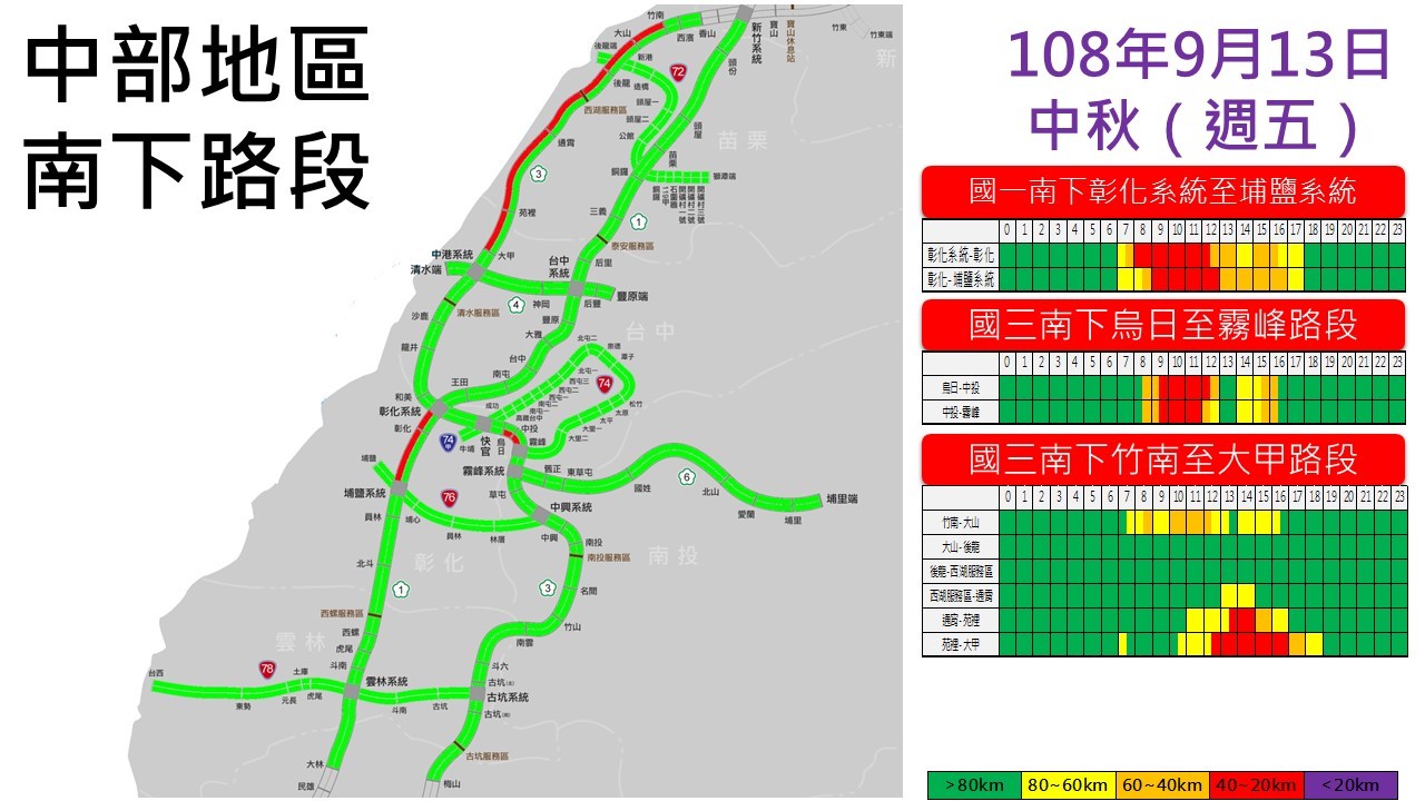 ▲▼中秋連假首日國道地雷路段。（圖／高公局提供）