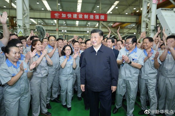 ▲習近平：中國必須發展實體經濟「一定要把製造業搞上去」。（圖／新華社）