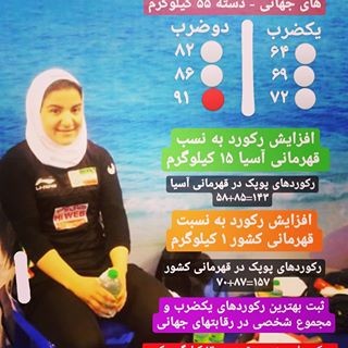 ▲▼         舉重世錦賽第一位伊朗女選手Poupak Basami    。（圖／@weightlifting_me - weightlifting history）