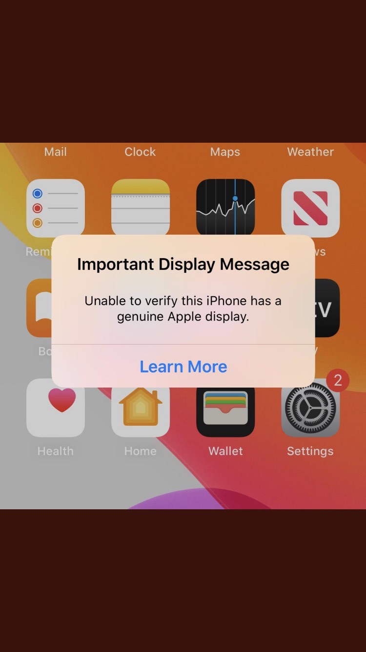 ▲▼iFixit發現，iOS 13.1新增了一項警示功能，如果蘋果手機用戶非經官方更換螢幕，將會彈出視窗警告。（圖／翻攝自Twitter／iFixit）