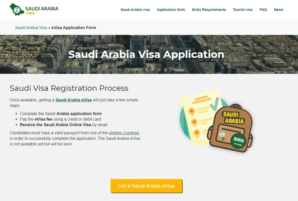 ▲阿拉伯開放使用「電子簽證」。（圖／翻攝自Saudi Arabia Visa官網）
