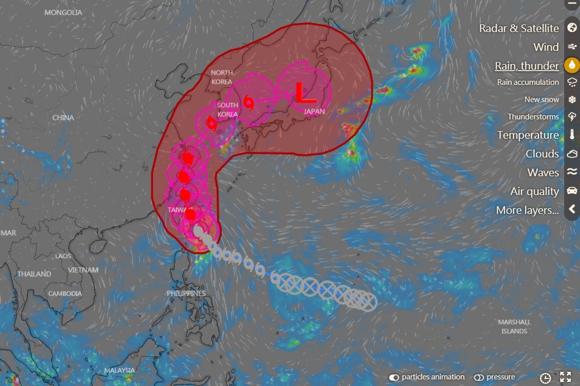 ▲▼米塔颱風路線。（圖／Windy）
