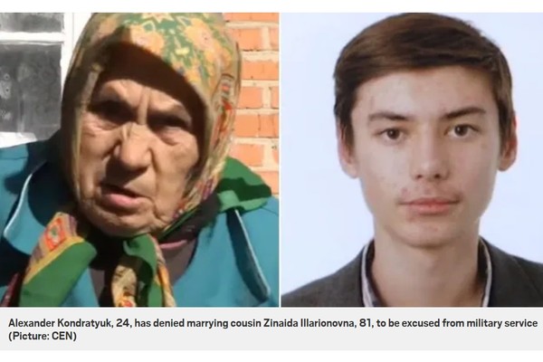 ▲▼烏克蘭男娶超高齡表姊逃兵役。（圖／翻攝自Metro）