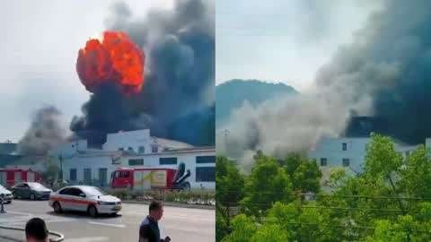 ▲浙江寧海縣日用品工廠大火　已致19人死亡。（圖／翻攝為博）