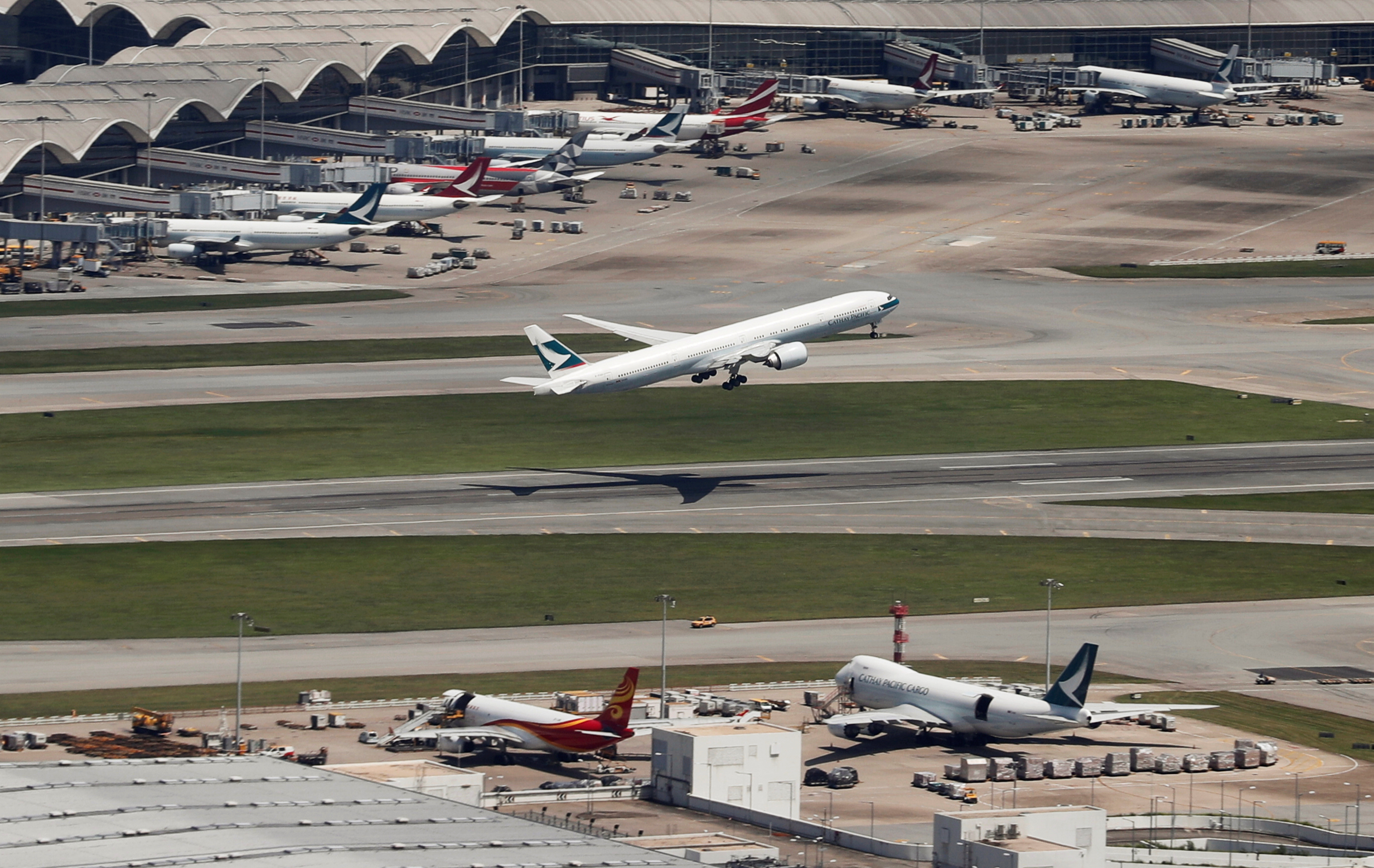 ▲▼香港機場,國泰航空。（圖／路透）