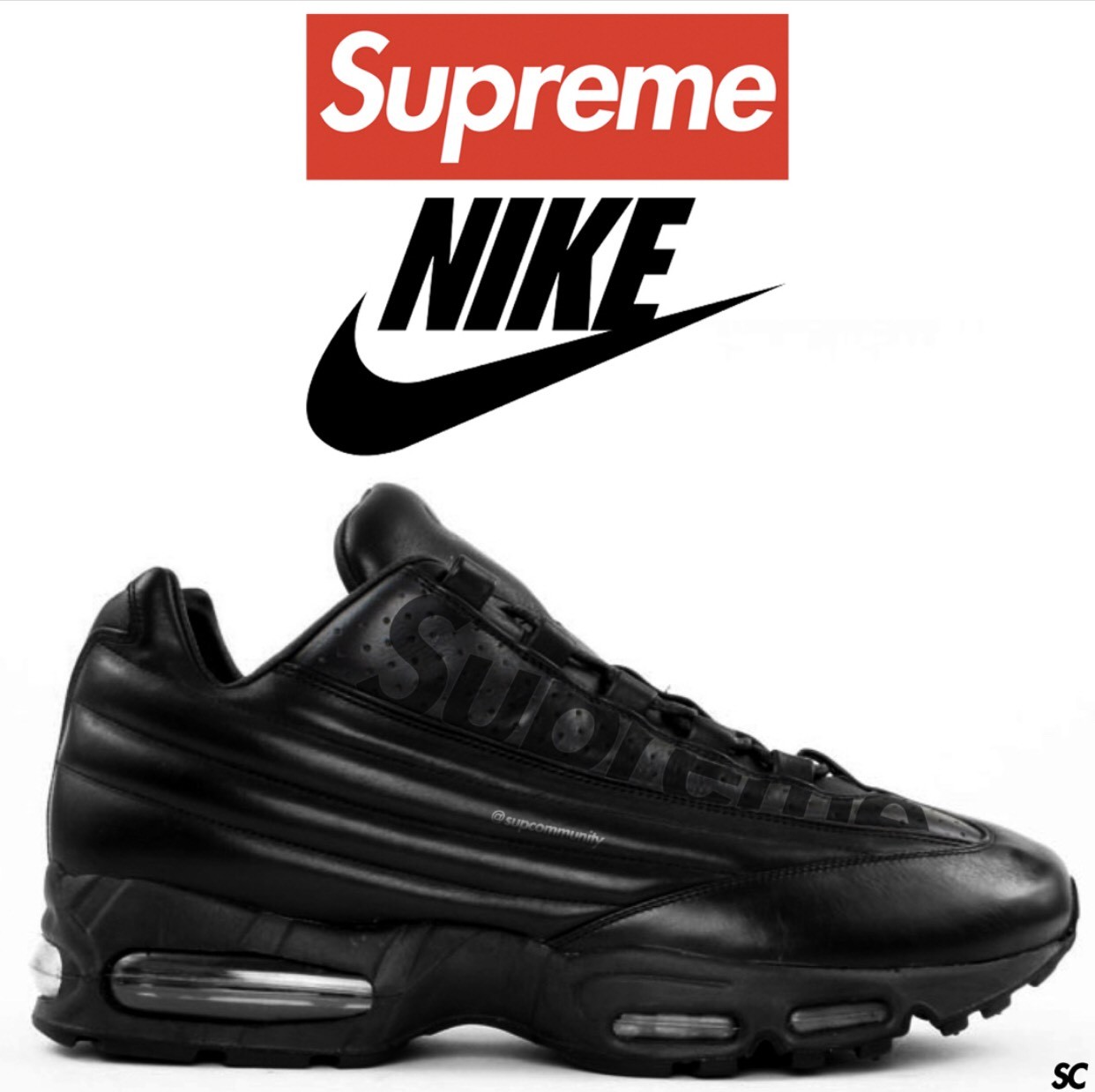 ▲Supreme X Nike Air Max 95。（圖／翻攝自IG@karlhab、@supcommunity、Sneakernews）