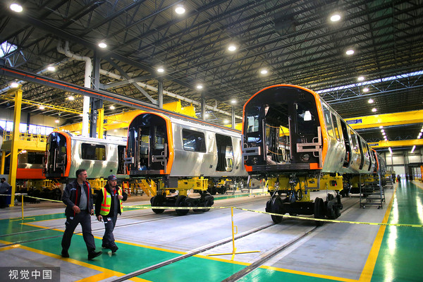 ▲▼中國中車為波士頓地鐵生產的首批橙色地鐵機車。（圖／CFP）