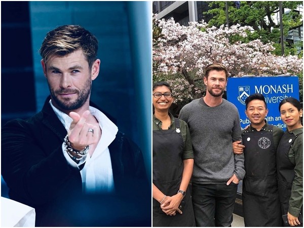 ▲克里斯漢斯沃在家鄉度假時與粉絲合照。（圖／翻攝自Instagram／chrishemsworth、monash_uni）