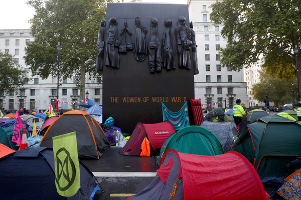 ▲▼「反抗滅絕」（Extinction Rebellion）團體在英國倫敦發起抗議活動。（圖／路透）