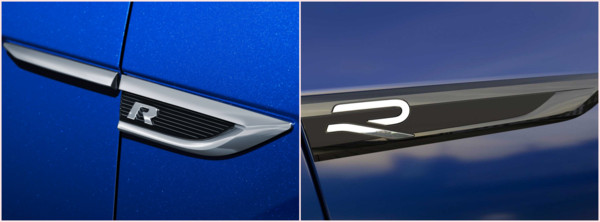 ▲圖左為現行R字廠徽，右為新版R字廠徽 。（圖／翻攝自Volkswagen）