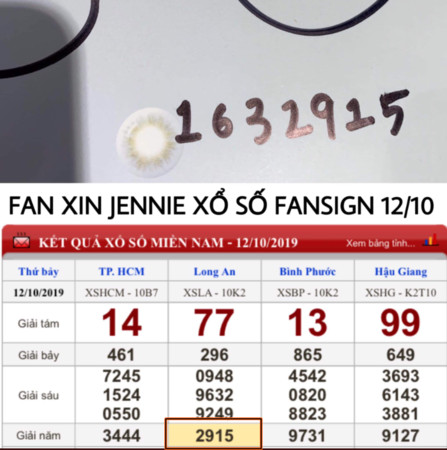 ▲▼Jennie報明牌。（圖／翻攝自推特／NhtLinh72898081）