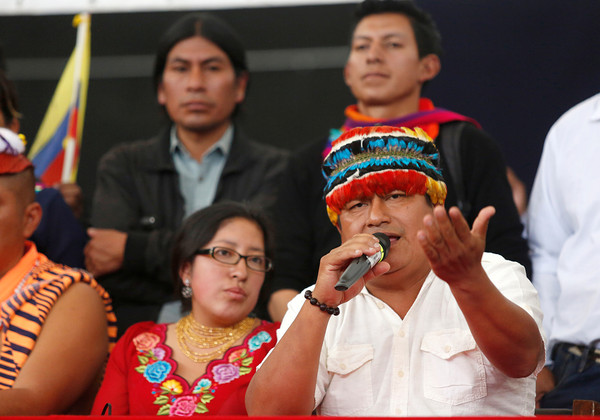 ▲▼厄瓜多原住民領袖瓦爾加斯（Jaime Vargas）。（圖／路透）