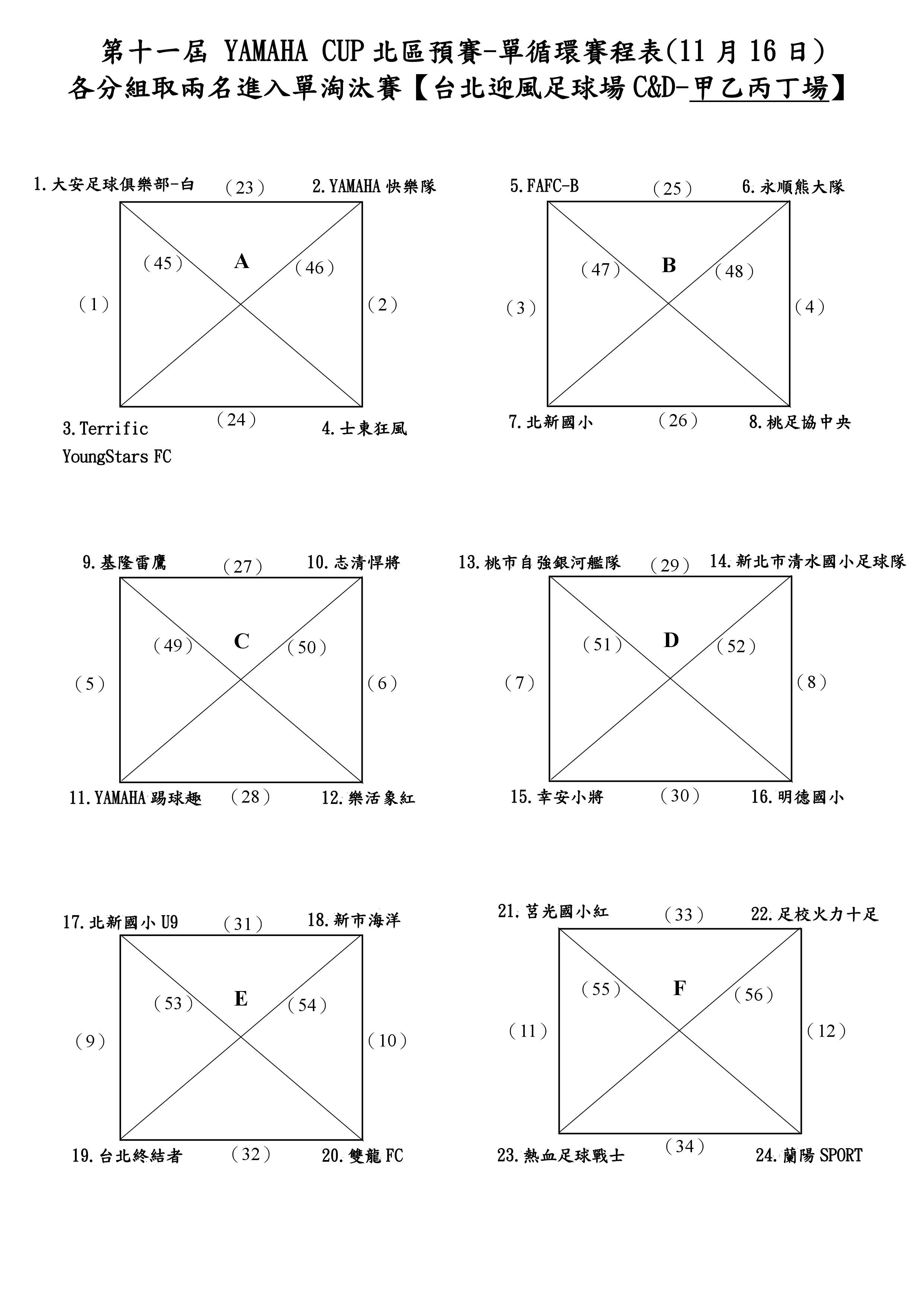 ▲第十一屆YAMAHA CUP，北區預賽賽程。（圖／YAMAHA CUP提供）