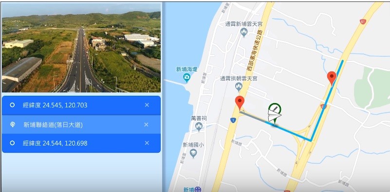 ▲▼台灣人工智慧實驗室空拍台61線技術，透過AI達到穩定3D影像晴天置換。（圖／台灣人工智慧實驗室提供）