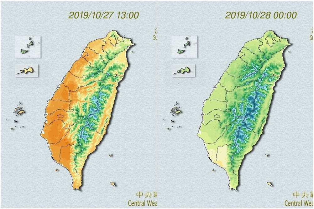 ▲▼秋天來了！北台灣「直線降溫6℃」濕涼雨一周　3縣市「大雨」來襲。（圖／中央氣象局）