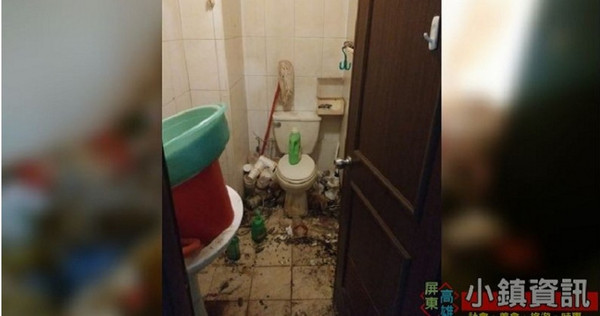 套房內廁所髒亂不堪。（圖／屏東小鎮資訊）