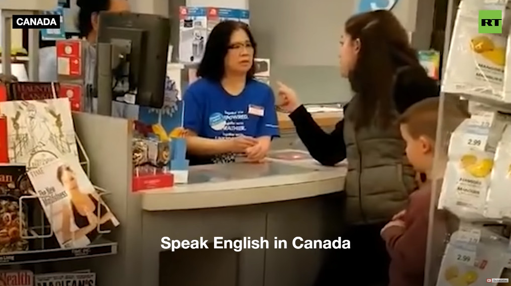 ▲▼加拿大女子日前在藥局，痛罵使用中文的亞裔員工。（圖／翻攝YouTube）
