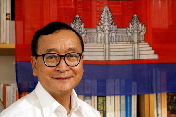 ▲柬埔寨反對派領袖、柬埔寨救國黨（CNRP）黨魁桑蘭西（Sam Rainsy）。（圖／路透）