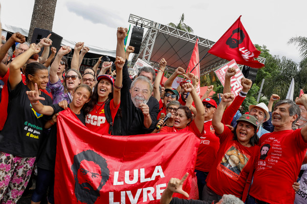 ▲▼巴西前總統魯拉（Luiz Inacio Lula da Silva）獲釋。（圖／路透）