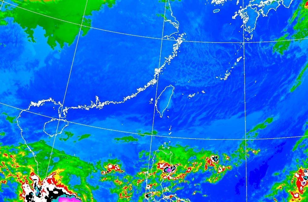 ▲▼衛星雲圖上無明顯水氣。（圖／中央氣象局）