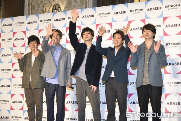 ▲▼ARASHI Jet Storm嵐來台記者會，大野智、櫻井翔、相野雅紀、松本潤、二宮和也。（圖／記者湯興漢攝）