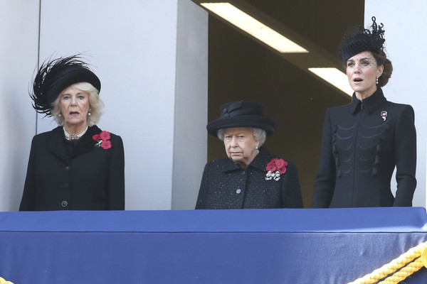 ▲▼2019年11月10日,英國女王和凱特王妃2019年11月10日出席國殤紀念日（Remembrance Day）。（圖／達志影像／美聯社）