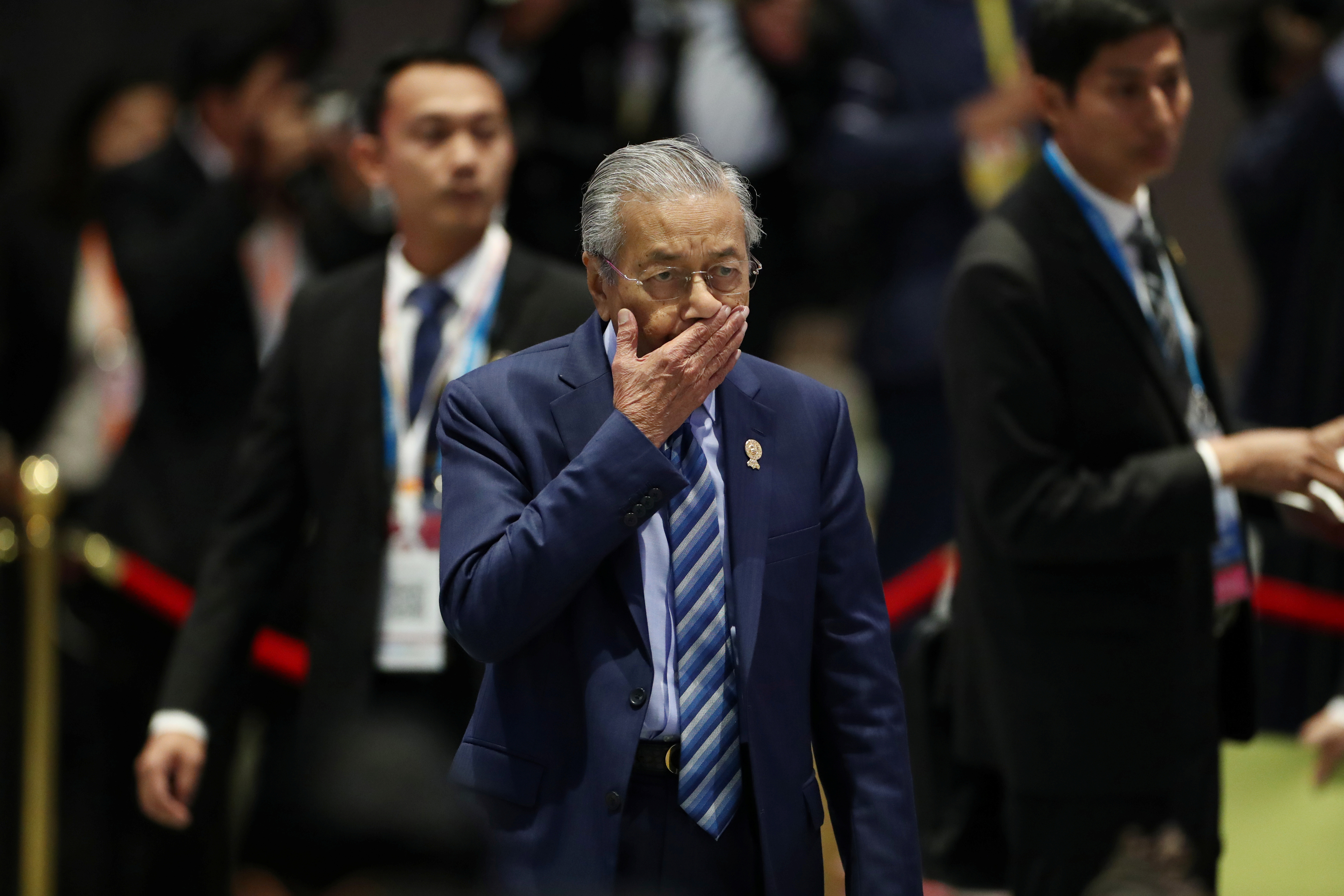▲▼馬來西亞首相馬哈迪（Mahathir Mohamad）出席曼谷東協峰會。（圖／路透）
