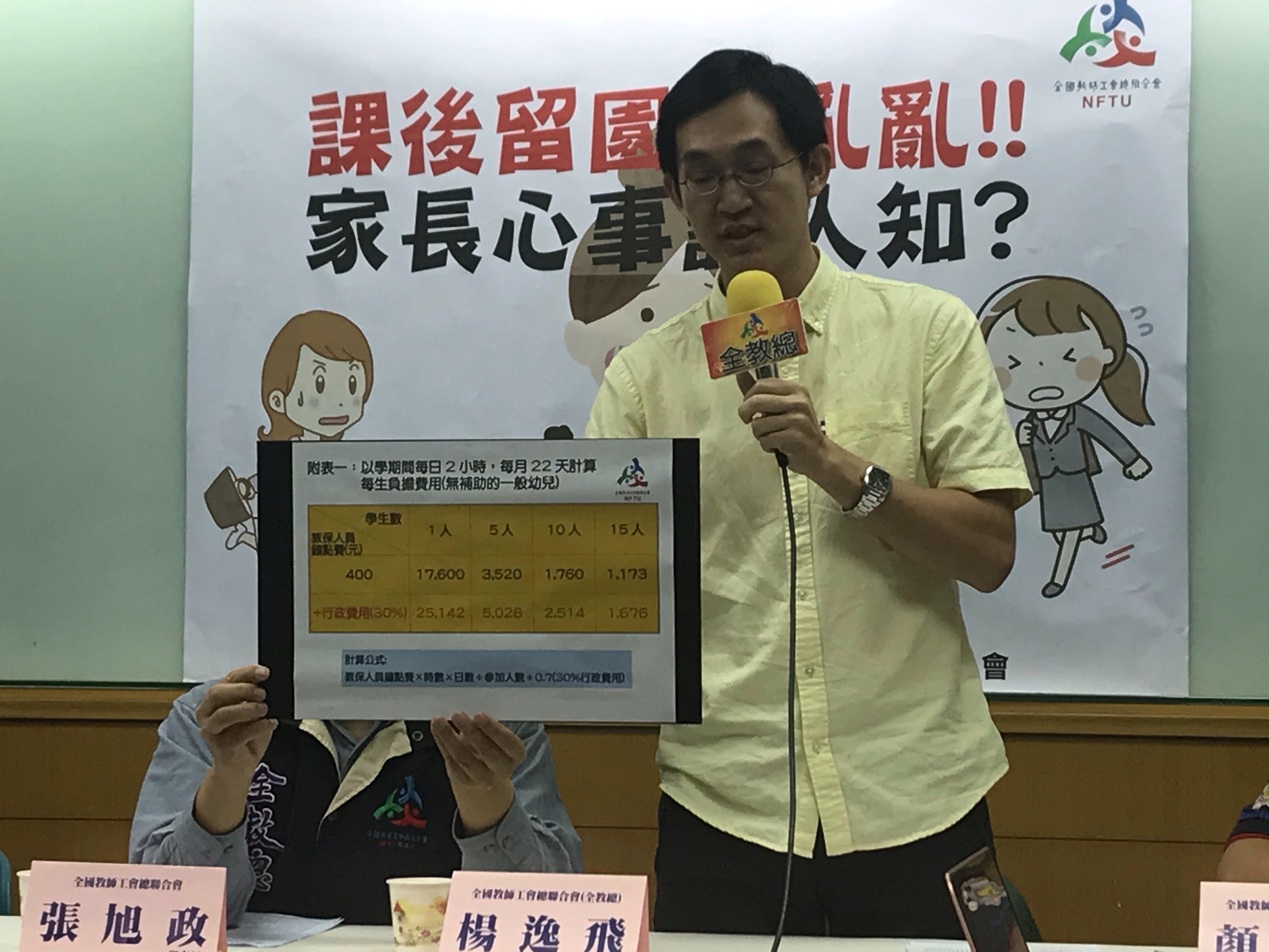 ▲▼    全教總批「公幼課後留園」衝開辦率竟調降教保員鐘點費  。（圖／記者崔至雲攝）