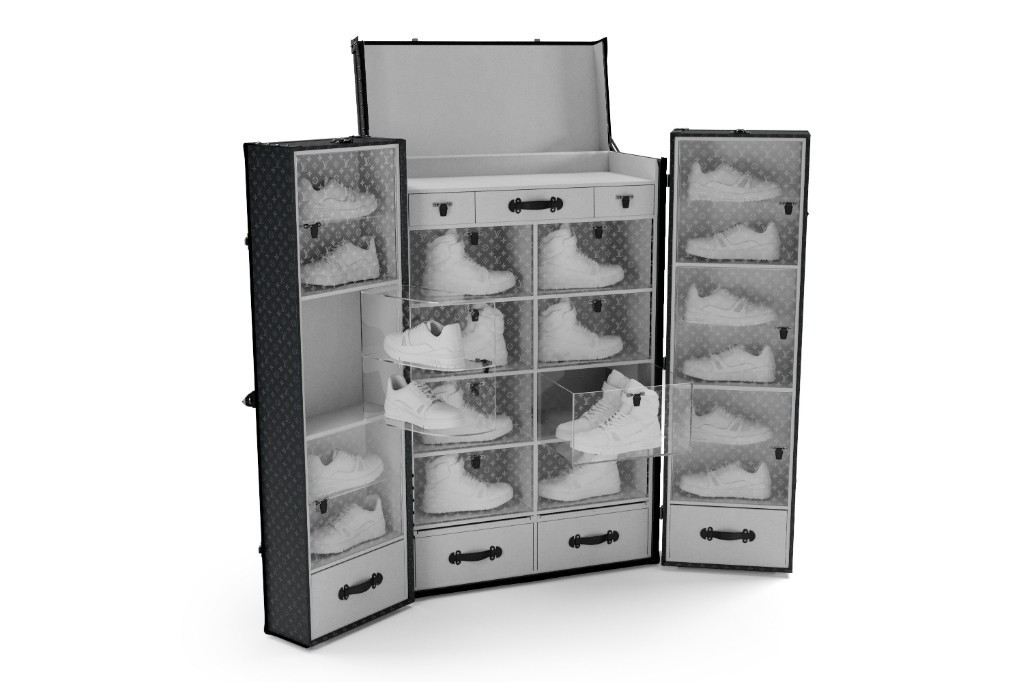 ▲Louis Vuitton球鞋行李收納箱。（圖／品牌提供、翻攝自Louis Vuitton、Sneaker Mob、Aholic）