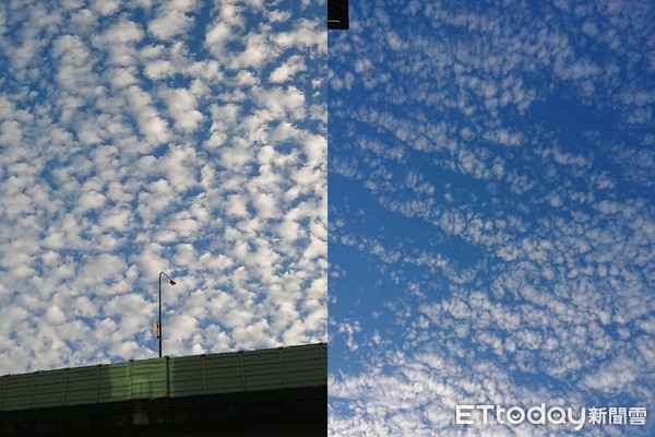 ▲▼大台北上空出現棉花糖雲。（圖／記者林敬旻攝）