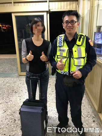 ▲洪姓女子的行李箱失而復得，十分感謝警方的熱心協助。（圖／記者林悅翻攝）