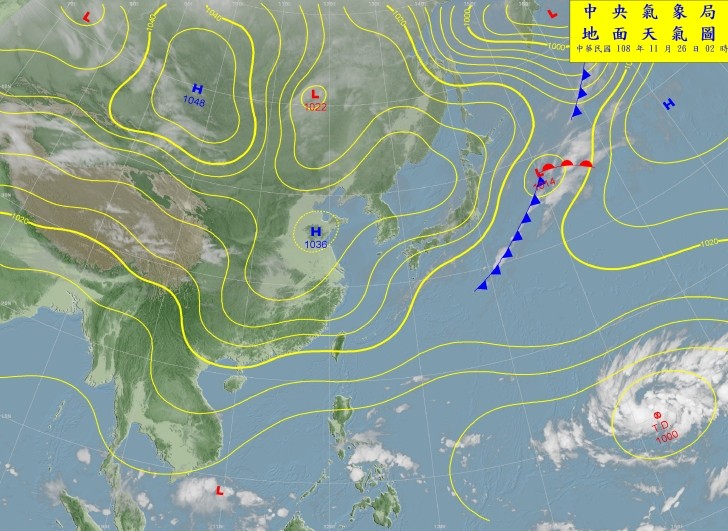 天氣圖。（圖／氣象局）