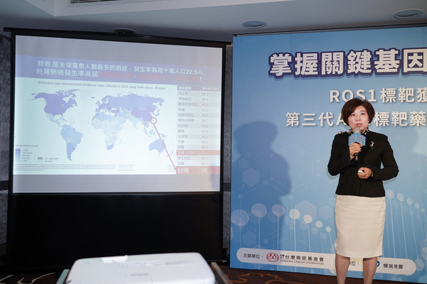 ▲▼台灣癌症基金會副執行長蔡麗娟分享WHO 2018年世界肺癌地圖，台灣肺癌發生率名列全球第15位，更是亞洲第二，僅次於北韓。。（圖／台灣癌症基金會提供）