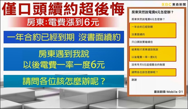 ▲▼房東超收電費爆貴！每月都破千讓租屋族崩潰　恐涉詐欺。（圖／東森新聞）