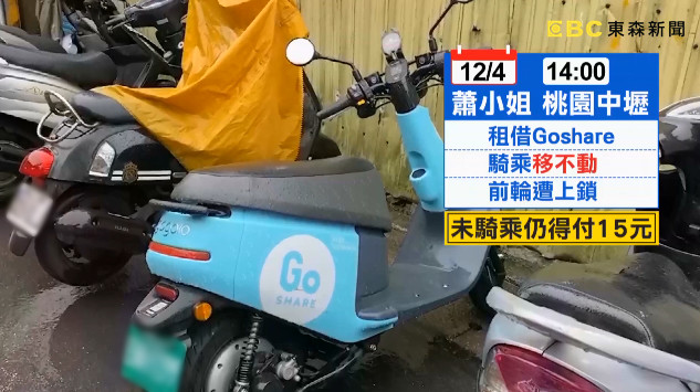 ▲▼桃園妹花15元租車傻眼「前輪被上大鎖」！GoShare硬起來　調監視器報警抓人。（圖／東森新聞）