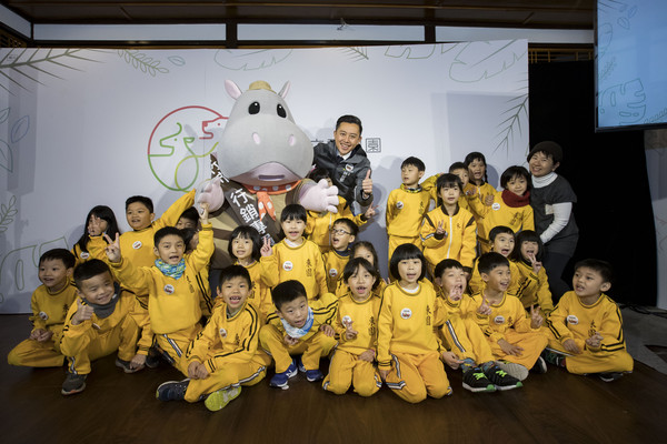 ▲新竹市立動物園專屬吉祥物河馬樂樂亮相。（圖／新竹市政府提供）