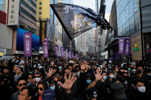 ▲▼香港1208國際人權日遊行,反送中,反修例。（圖／路透社）