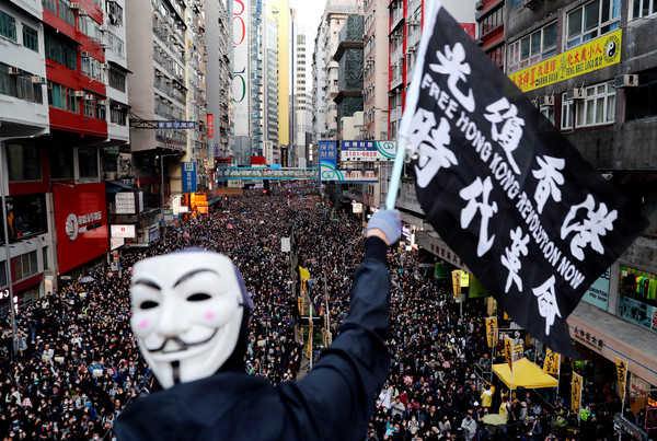 ▲▼香港1208國際人權日遊行,反送中,反修例。（圖／路透社）