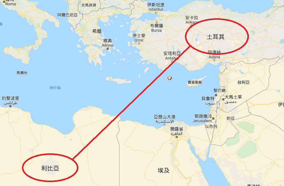▲▼土耳其和利比亞劃定海上邊界，將對東部地中海沿岸國家的行動，產生有利的制肘效果。（圖／翻攝Google Map）